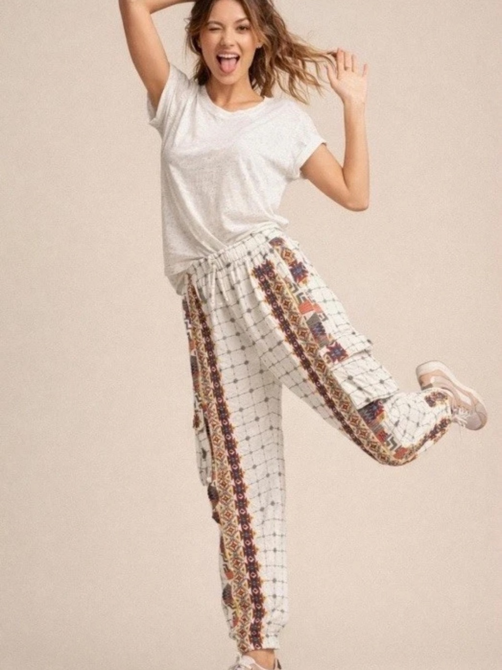 Johnny Was Marrakesh Embroidered Jogger Pants Bohemian Cargo Tribal S Festival